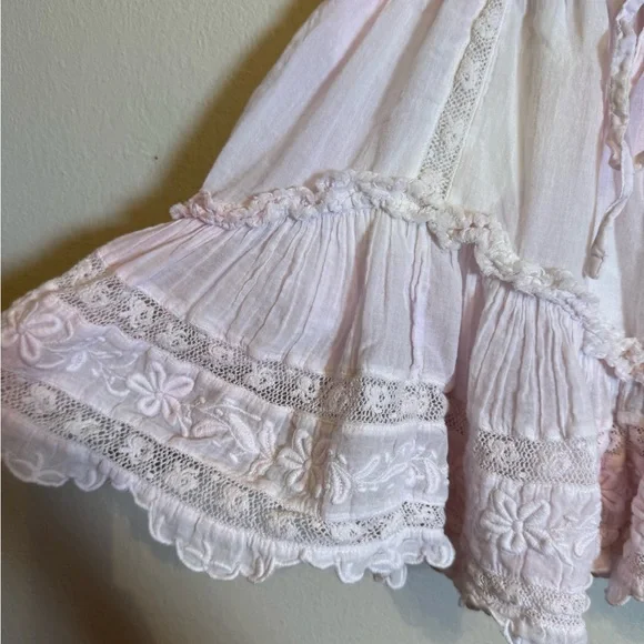 loveshackfancy floral lace pink and yellow skirt - Picture 2 of 7